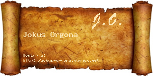 Jokus Orgona névjegykártya